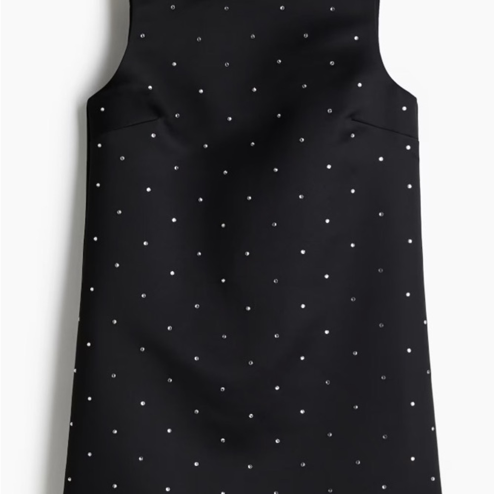 H&M Black Dress with Rhinestones and Deep Plunge Back